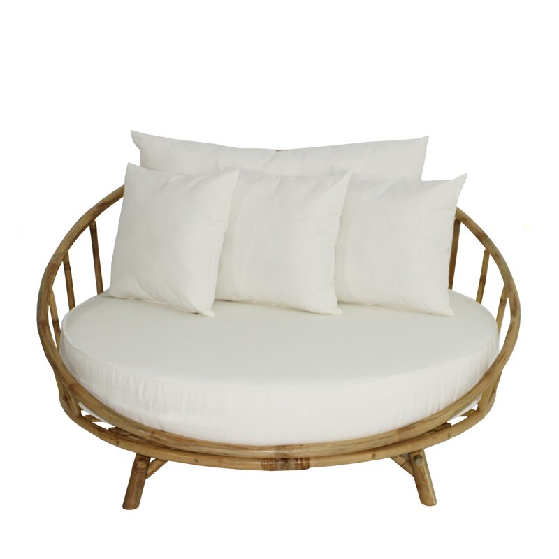 Bay Isle Home Bamboo Round Daybed Outdoor Indoor Large